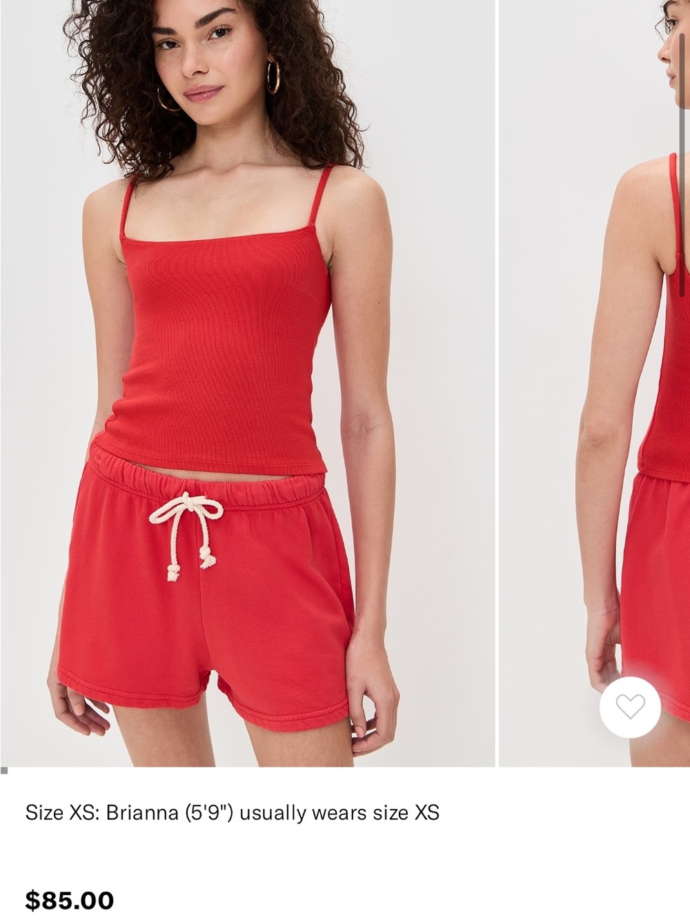 Red Perfectwhitetee Lucille Cream Ribbed Spaghetti-Strap Tank Top